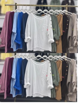 Bluzki damskie wloskie , Size uni,paczka 6szt,mix kolor