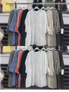 Bluzki damskie wloskie , Size uni,paczka 6szt,mix kolor