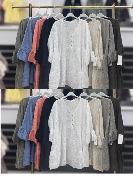 Bluzki damskie wloskie , Size uni,paczka 6szt,mix kolor