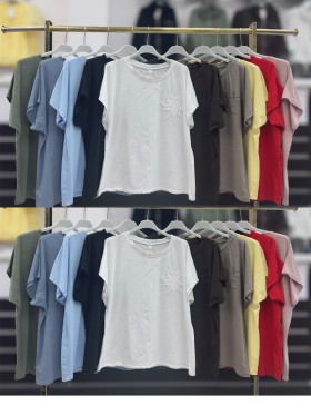 Bluzki damskie wloskie , Size uni,paczka 6szt,mix kolor