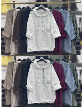 Bluzki damskie wloskie , Size uni,paczka 6szt,mix kolor