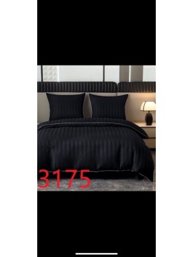 Komplet Posciel adamaszkowa pasy z lamówką 90% bawełna , 3częściowy :200/220cm