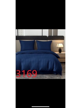 Komplet Posciel adamaszkowa pasy z lamówką 90% bawełna , 3częściowy :200/220cm