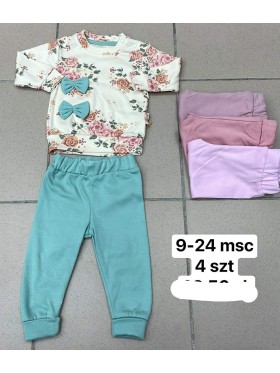 Komplety DZIECIĘCA SIZE 9-24 m paczka 4szt ,1 kolor