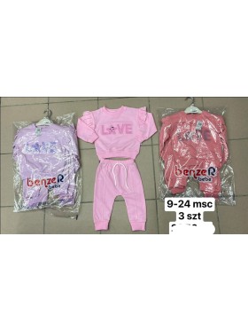 Komplety DZIECIĘCA SIZE 9-24 m paczka 3szt ,1 kolor