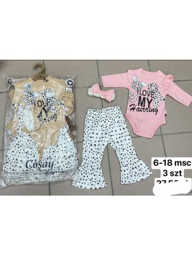 Komplety DZIECIĘCA SIZE 6-18 m paczka 3szt ,1 kolor