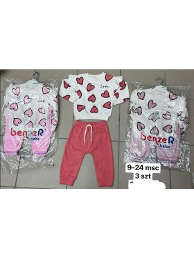 Komplety DZIECIĘCA SIZE 9-24 m paczka 3szt ,1 kolor