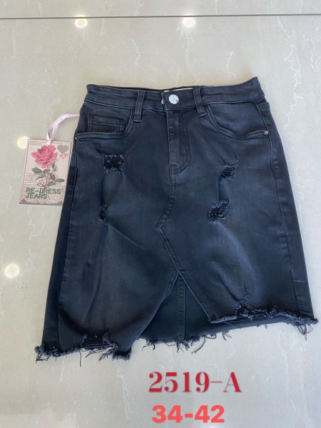 Spódnica krótka jeansowa damska , size 34-42.paczka 12szt,