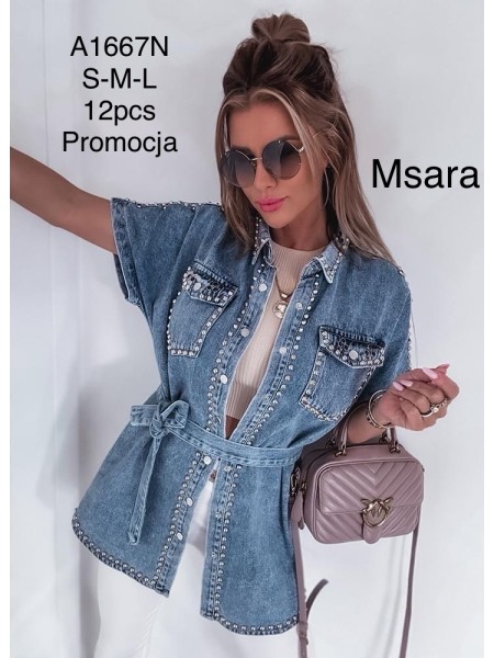 Kurtki Jeansowe Damskie M'sara . size s-l .paczka 12szt ,