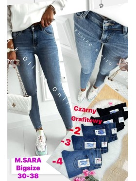 Spodnie  Jeansy damskie M'sara , Size 30-38 .paczka 10 szt,