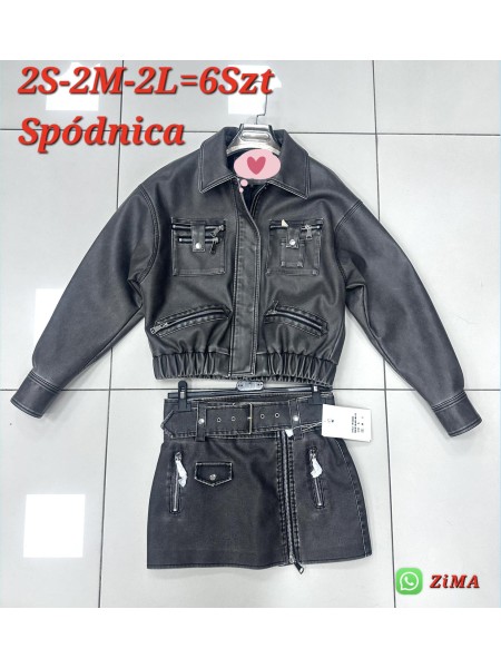 Komplety Sukienki  skórzane damskie  ,size s-l, paczka 6szt ,1kolor