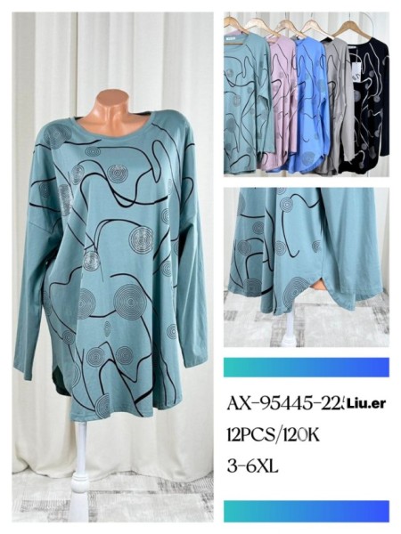 Bluzki damskie ,size 3-6XL, paczka 12szt,mix kolor