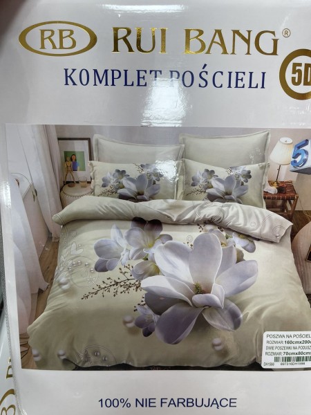 Komplet pościeli 100% satyna - bawełna 3 Częściowy Rozmiar : 160/200