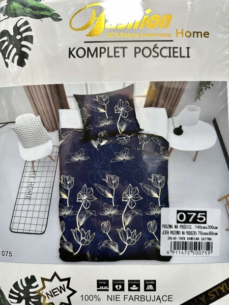 Komplet pościeli 100% satyna - bawełna 2 Częściowy Rozmiar : 140/200