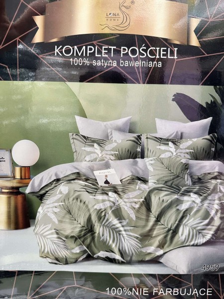 Komplet pościeli 100% satyna - bawełna 4 Częściowy Rozmiar : 200/220