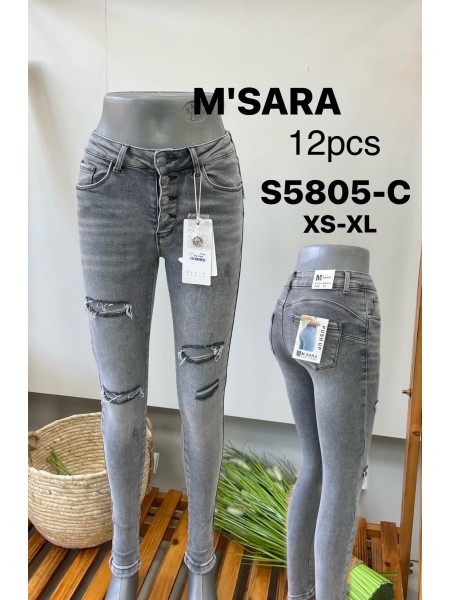 Spodnie Jeansy damskie M'sara ,Size xs-xl.paczka 12szt,