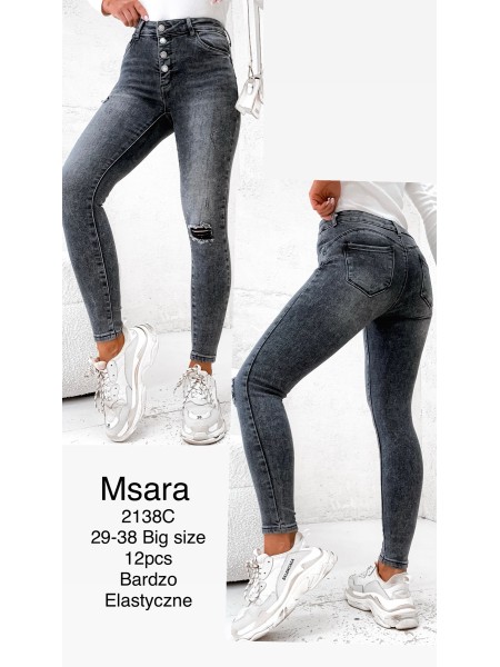 Spodnie Jeansy damskie M'sara ,BigSize 29-38.paczka 12szt,