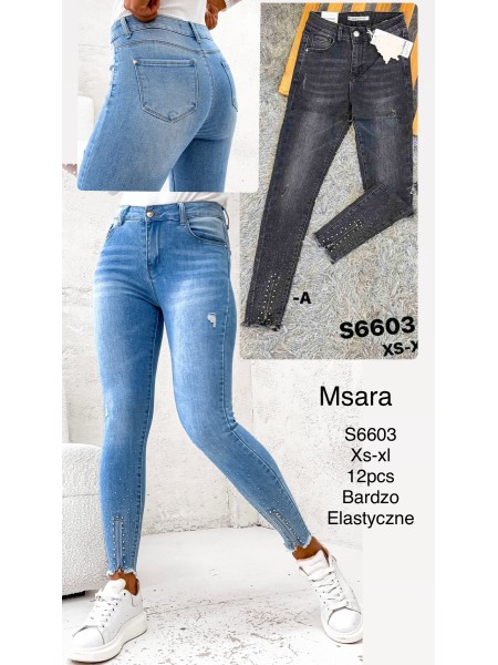 Spodnie Jeansy damskie M'sara ,Size xs-xl.paczka 12szt,