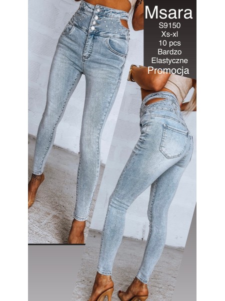 Spodnie Jeansy damskie M'sara ,Size xs-xl.paczka 12szt,