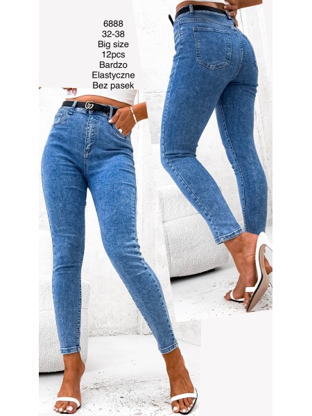 Spodnie Jeansy damskie ,BigSize 32-38.paczka 12szt,