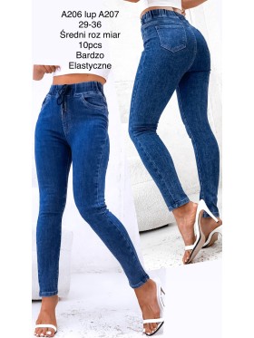 Spodnie Jeansy damskie ,Size 29-34.paczka 12szt,