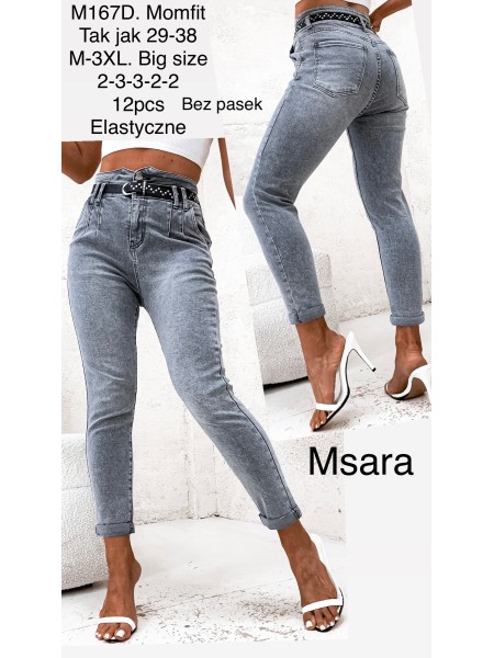 Spodnie Jeansy damskie M'sara, BigSize M-3xl.paczka 12szt,