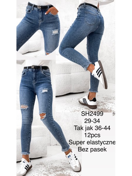 Spodnie Jeansy damskie ,Size 29-34.paczka 12szt,