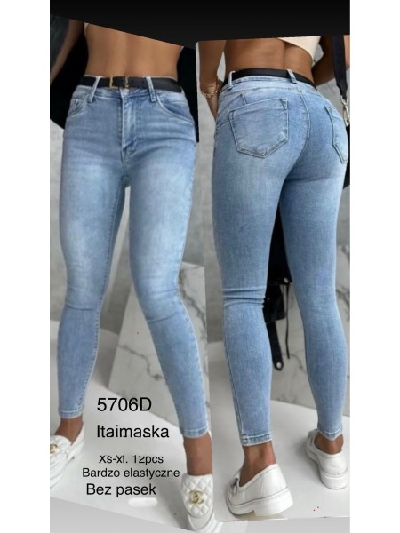 Spodnie Jeansy damskie ,Size xs-xl.paczka 12szt,