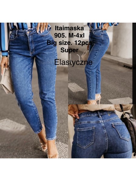 Spodnie Jeansy damskie ,BigSize M-4xl.paczka 12szt,