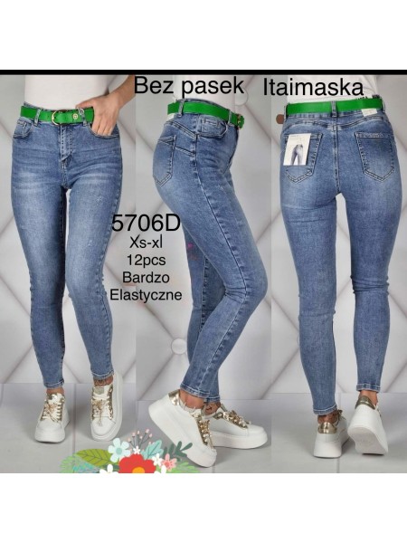 Spodnie Jeansy damskie ,Size xs-xl.paczka 12szt,