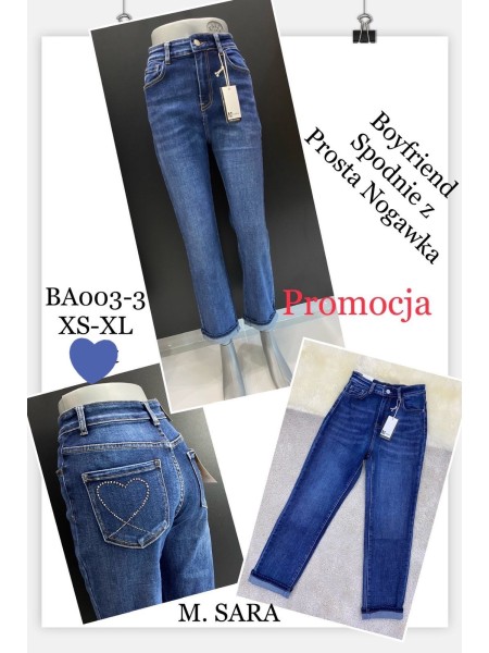 Spodnie Jeansy damskie  M'sara,Size xs-xl.paczka 10szt,