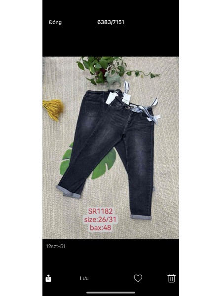 Spodnie Jeansy damskie , size 26-31, paczka 12szt