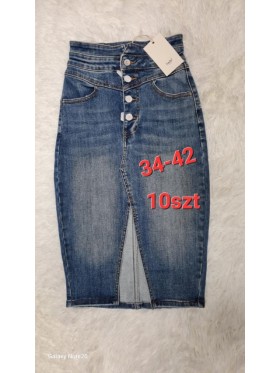 Spódnica długa  Jeansowa damska , size 34-42, paczka 10szt ,