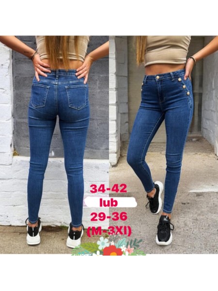 Spodnie  Jeansy  damskie  , size 34-42, paczka 12szt ,