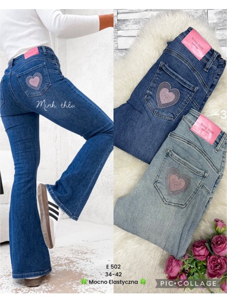 Spodnie  Jeansy  damskie , size 34-42 . paczka 10szt ,