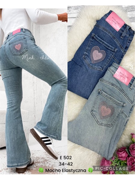 Spodnie  Jeansy  damskie , size 34-42 . paczka 10szt ,