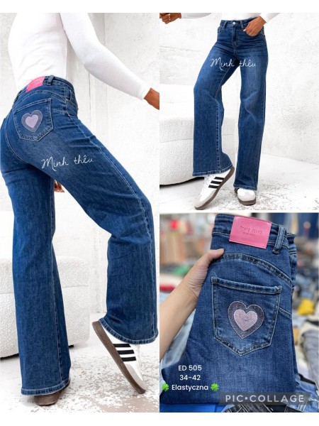 Spodnie  Jeansy  damskie , size 34-42 . paczka 10szt ,