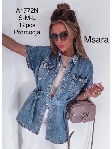 Kurtki Jeansowe damskie M'sara, Size S-L, paczka 12szt,