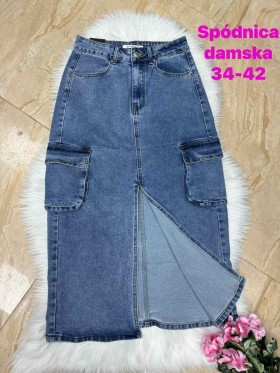 Spódnica krótka  Jeansowa  damska  , Size 34-42, paczka 10szt,