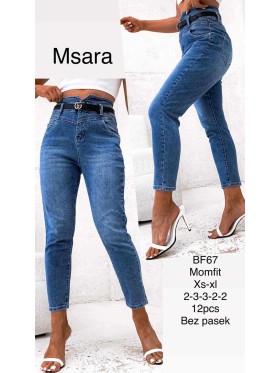 Spodnie Jeansy  damskie  M'sara, Size xs-xl, paczka 12szt,