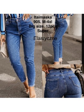 Spodnie Jeansy  damskie  , BigSize M-4xl, paczka 12szt,