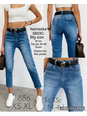 Spodnie Jeansy  damskie  , BigSize M-4xl, paczka 10szt,