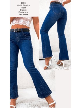 Spodnie Jeansy  damskie  , BigSize 42-52, paczka 12szt,