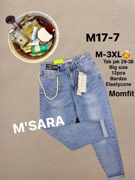 Spodnie Jeansy  damskie  M'sara , BigSize M-3XL, paczka 12szt,