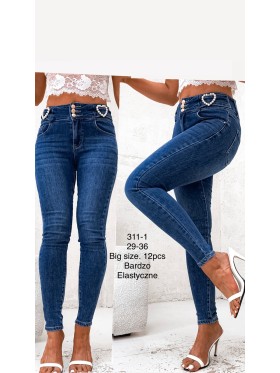 Spodnie Jeansy  damskie  , BigSize 29-36, paczka 12szt,