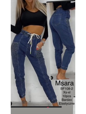 Spodnie Jeansy  damskie  M'sara , Size XS-XL, paczka 10szt,