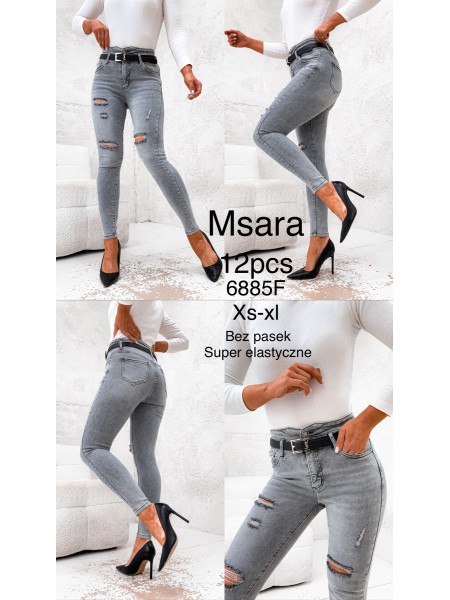 Spodnie Jeansy  damskie  M'sara , Size XS-XL, paczka 12szt,