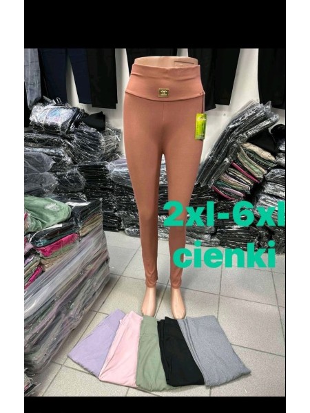 Legginsy damskie  , Size 2XL-6XL, paczka 12szt,MIX kolor