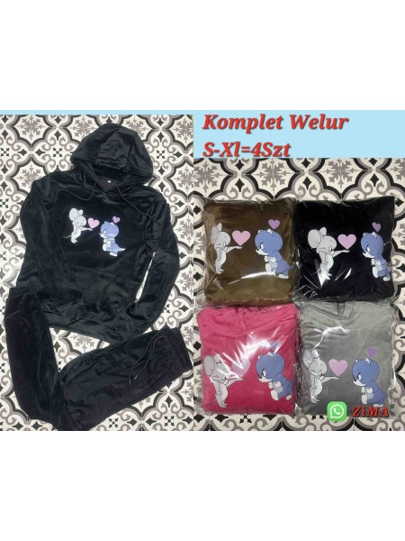 Komplety welurowe damskie  , Size s-xl, paczka 4szt,1 kolor