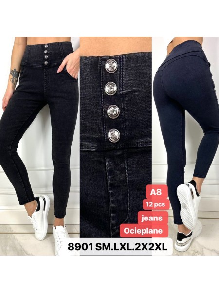 Spodnie jeans damskie , Size S-2XL, paczka 12szt,mix kolor